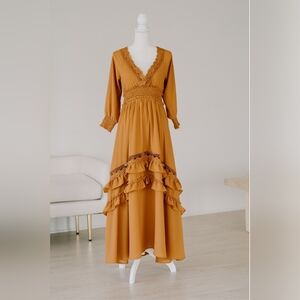 Baltic Born Pippa Country Dress in Camel- Size Medium